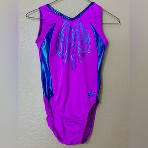 GK Elite Purple and Blue Gymnastics Leotard